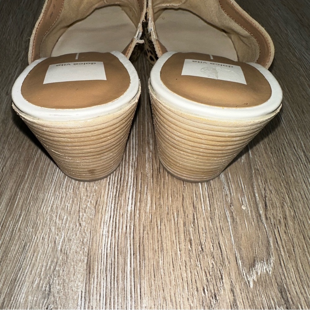 Dolce Vita Women’s Elmo Leopard Calf Hair Pointed Toe Slides Preppy Brown SZ 10 - Picture 9 of 15